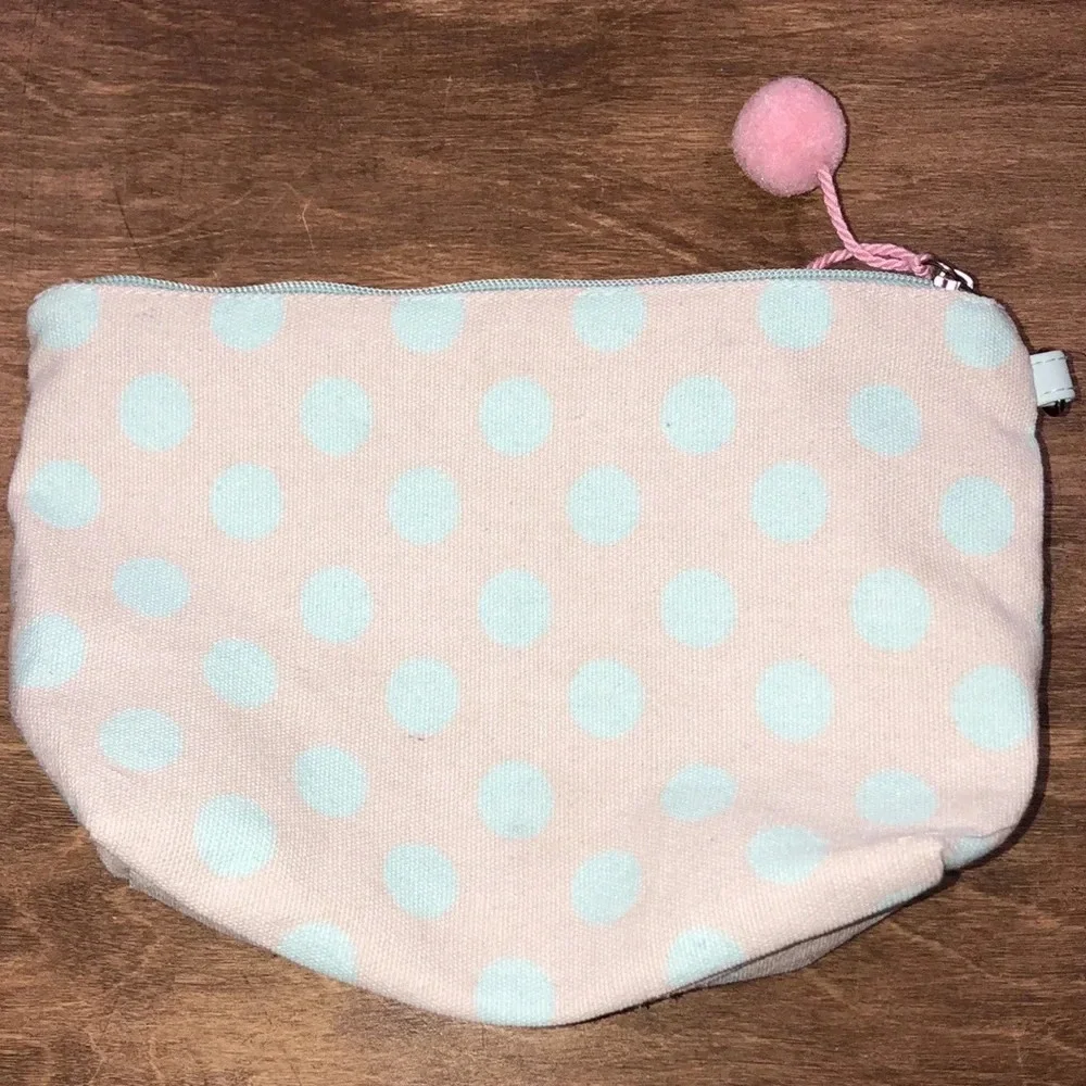 Sequin Unicorn polka dot cosmetic bag